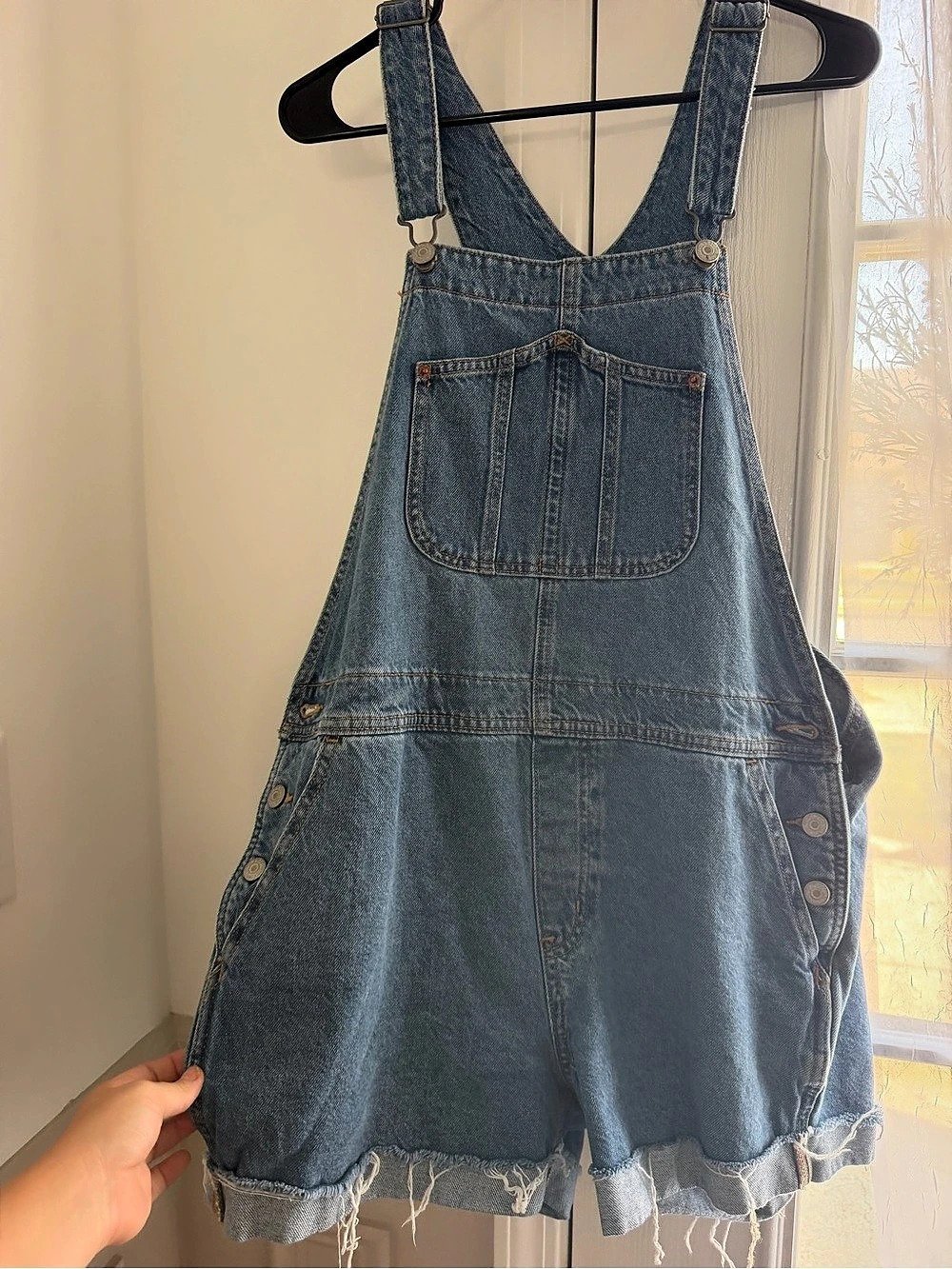 Old Navy Slouchy Straight Non-Stretch Jean Short Overalls Jean Short Overalls